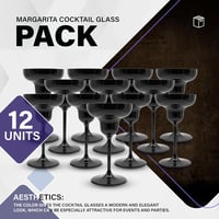 DOJA Barcelona fekete polikarbonát margarita pohár szett 12 db 4