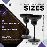 DOJA Barcelona fekete polikarbonát margarita pohár szett 12 db 5