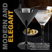 DOJA Barcelona fekete polikarbonát martini pohár szett 12 db 7