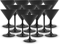 DOJA Barcelona fekete polikarbonát martini pohár szett 12 db 1