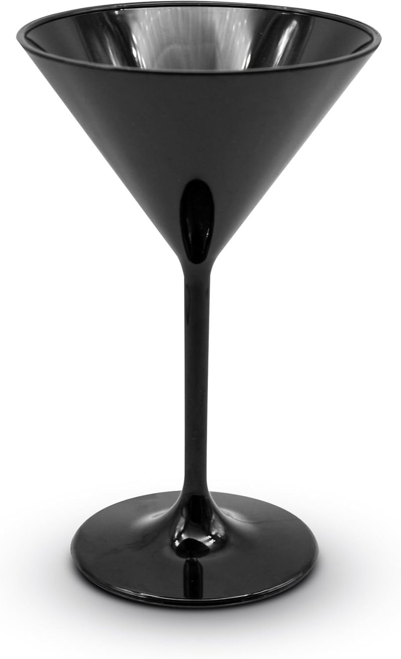 DOJA Barcelona fekete polikarbonát martini pohár szett 12 db