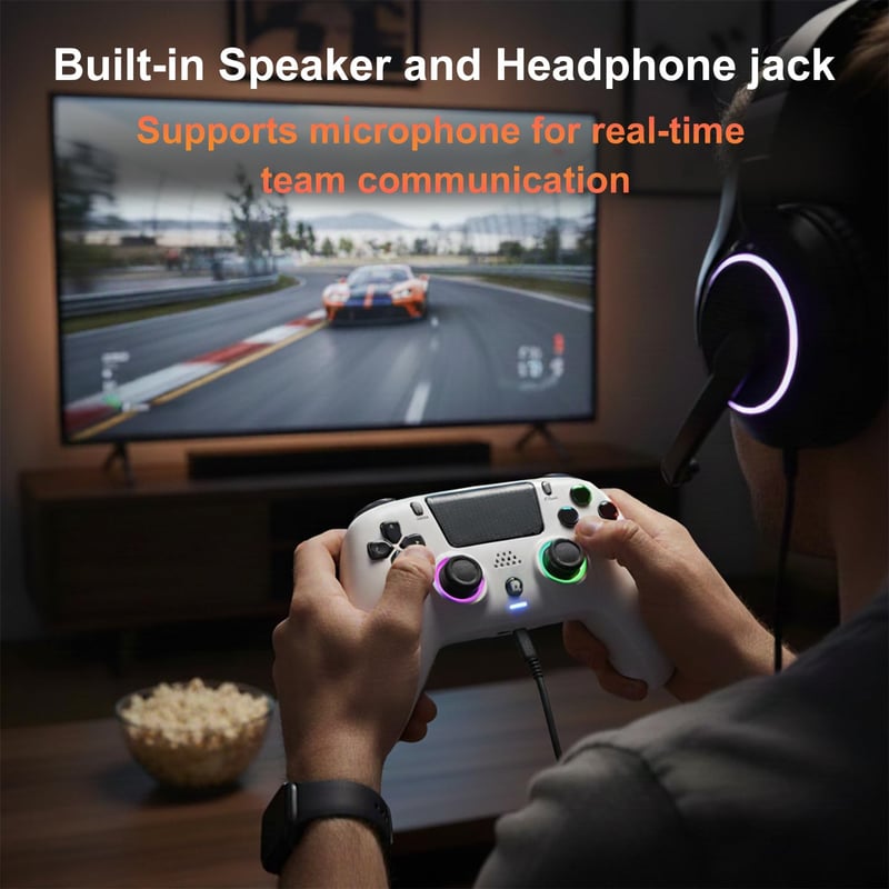 DoJoZone Wireless PS4 Kontroller Hall Triggerrel, RGB Világítás, Drift Mentes Joystick