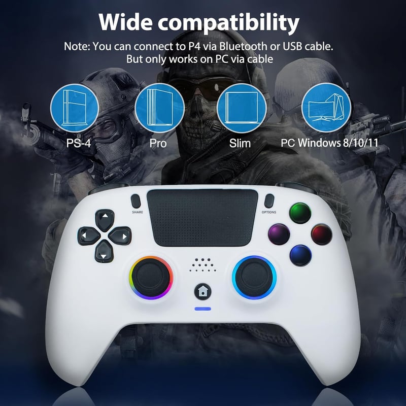 DoJoZone Wireless PS4 Kontroller Hall Triggerrel, RGB Világítás, Drift Mentes Joystick