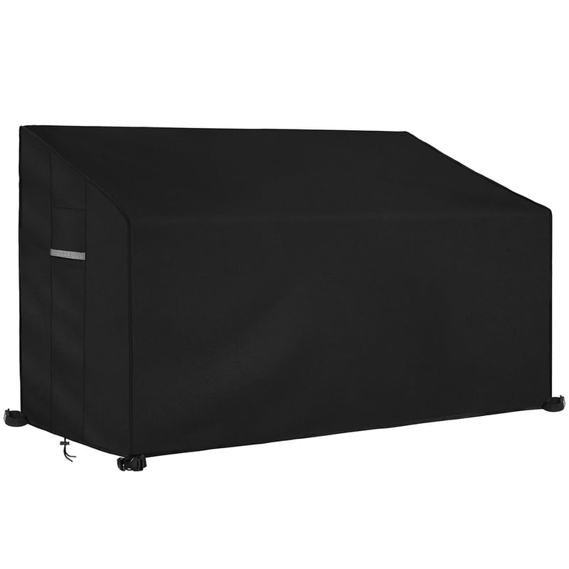 Navlaka za vrtnu klupu za 3 osobe s ventilacijskim otvorima - Vodootporna Oxford tkanina otporna na UV zračenje, Crna (163x66x63/89 cm)