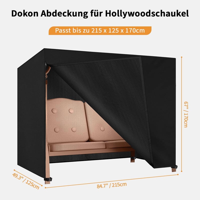 Dokon Hollywood kerti hinta védőhuzat vízálló szélálló UV-álló 600D Oxford