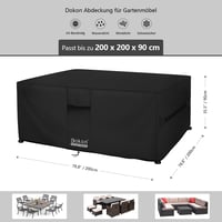 Dokon Kerti Bútor Védőhuzat 200x200x90cm Vízálló Oxford Szövet 2