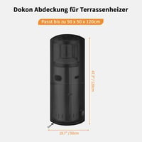 Husă de protecție pentru încălzitor de terasă Dokon 50x50x120cm, impermeabilă, rezistentă la UV, negru 2