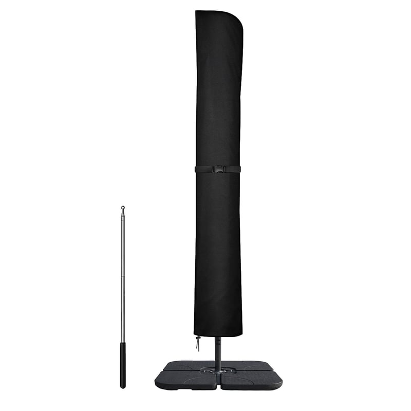 Navlaka za suncobran, otporna na vremenske uvjete i UV zrake, za suncobrane do 400 cm - 240x58/58 cm - crna