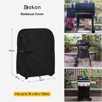 Dokon Vízálló Grill Takaró 76x66x109cm - Oxford 420D Szövet, Állítható Pántok, UV Védelem, Szélálló Kerti Grillsütő Huzat Fekete 2