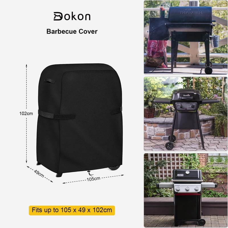 Dokon vízálló grillhuzat 105x49x102cm Oxford szövet szélálló UV-védelemmel