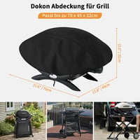Dokon Vízálló Grillhuzat Kerek Grill Védőhuzat Oxford Szövet Fekete 2
