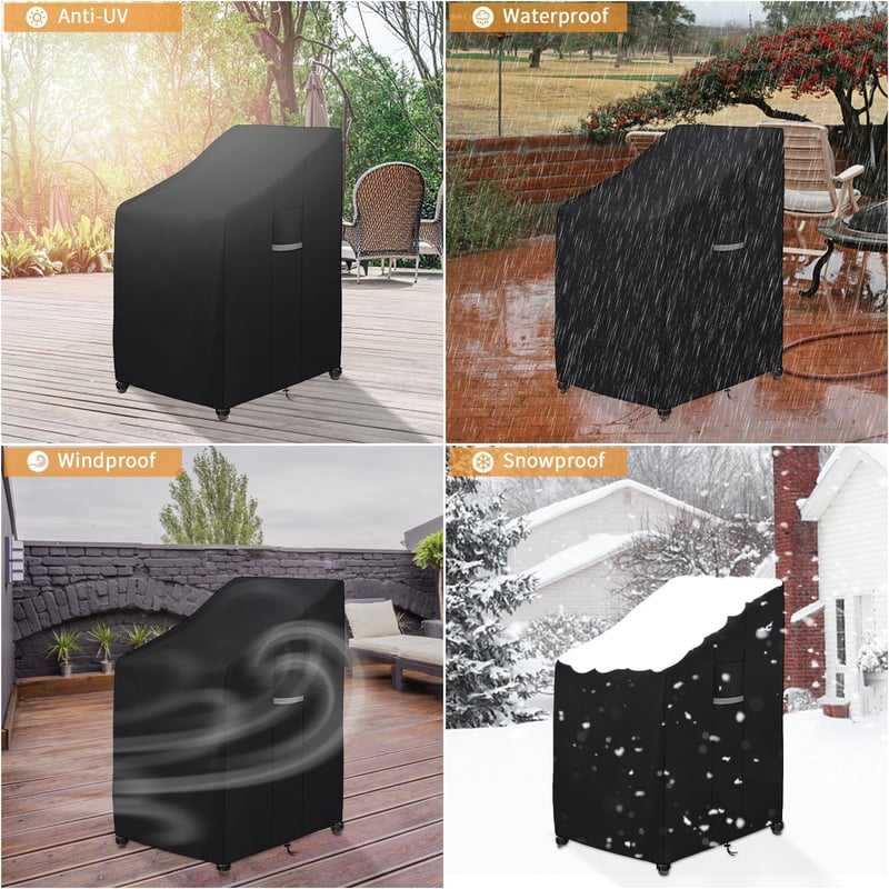 Dokon Vízálló Kerti Szék Védőhuzat 65x75x80/120cm Oxford Szövet UV Védelem