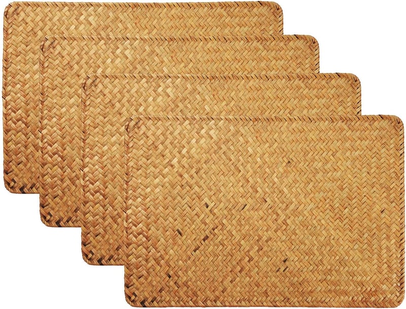 DOKOT Szalmaszövet Tányéralátét 4db Csúszásmentes Hőálló Asztali Dekoráció - Pack of 4