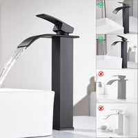 Dolinvo 29 cm fekete vízesés mosdó csaptelep, egykaron hideg-meleg vízkevert 4