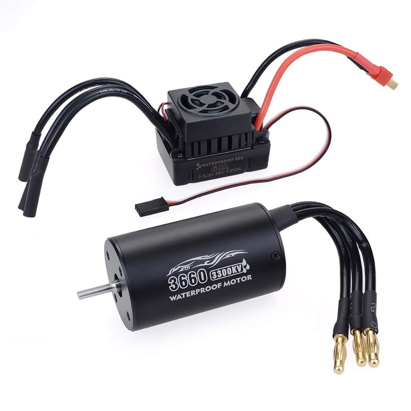 DollaTek 3660 3300KV vízálló RC motor 60A ESC 1/8/10 autómodellhez