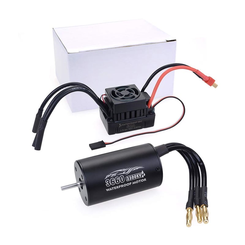 DollaTek 3660 3300KV vízálló RC motor 60A ESC 1/8/10 autómodellhez