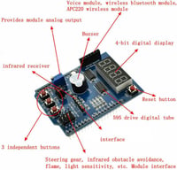 DollaTek Multifunkciós bővítőkártya shield Arduino UNO R3-hoz L49, kék kártya kijelzővel és csatlakozókkal 4