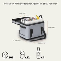 DOMETIC GO Soft hűtőtáska 20L - hordozható szigetelt tároló kemping felszerelésekhez szürke színben 3
