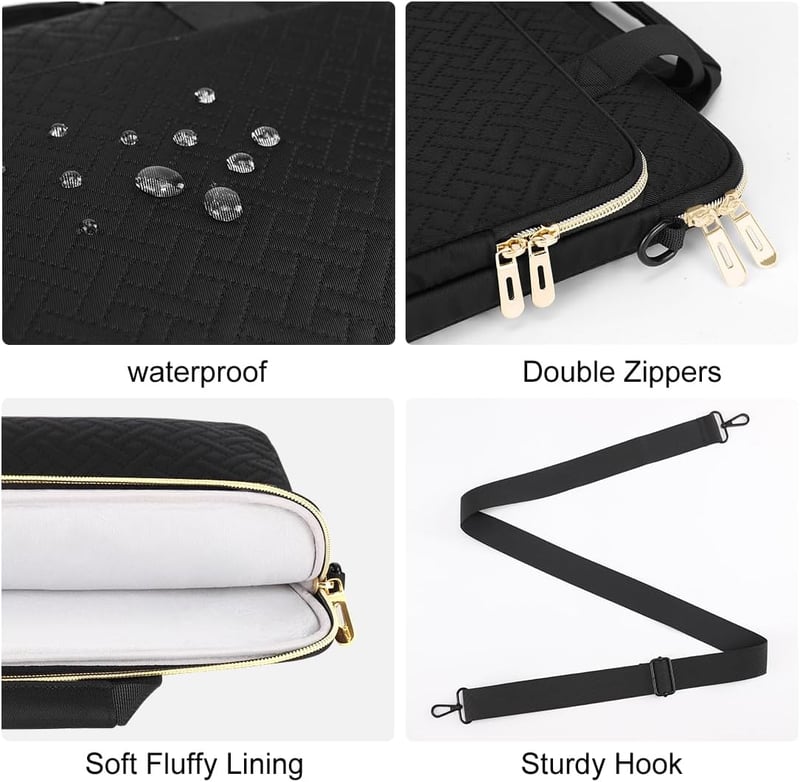 DOMISO 16 hüvelykes MacBook Pro táska vízálló laptop sleeve fekete