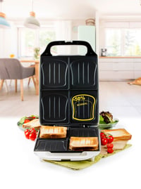 DOMO DO9064C Croque Family XXL Szendvicssütő 4 Nagy Szendvicshez, 1800 W, Tapadásmentes Bevonat, Fehér 5