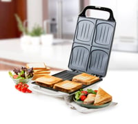 DOMO DO9064C Croque Family XXL Szendvicssütő 4 Nagy Szendvicshez, 1800 W, Tapadásmentes Bevonat, Fehér 2
