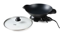 Elektrický wok DOMO – 5 litrov, so sklenenou pokrievkou, nepriľnavým povrchom, 2200 W 4