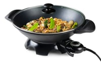Elektrický wok DOMO – 5 litrov, so sklenenou pokrievkou, nepriľnavým povrchom, 2200 W 1