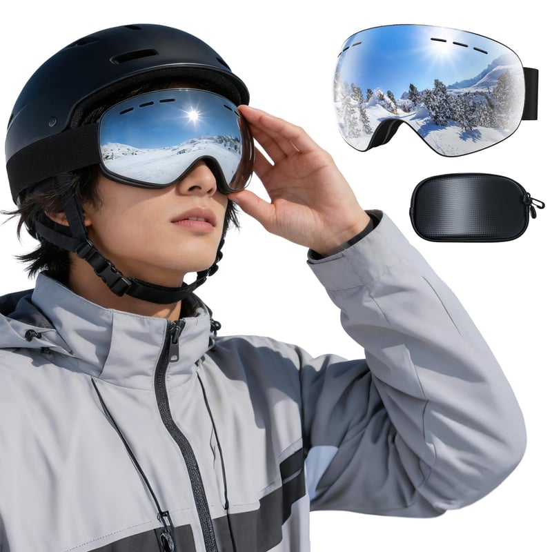 DOMOR Lyžiarske okuliare pre mužov, ženy a mládež, s ochranou proti zahmlievaniu a UV žiareniu, antireflexné okuliare na snowboarding, lyžovanie, cyklistiku a motocyklovanie