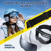 DOMOR Lyžiarske okuliare pre mužov, ženy a mládež, s ochranou proti zahmlievaniu a UV žiareniu, antireflexné okuliare na snowboarding, lyžovanie, cyklistiku a motocyklovanie 6