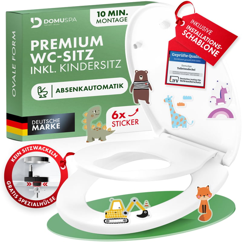 WC doska DomuSPA s detskou vložkou, pomalým sklápaním a funkciou Quick-Release, antibakteriálna detská WC redukcia, jednoduché čistenie