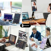 Extensie de ecran portabil pentru laptop Domyfan 15,6 inchi, monitor triplu, FHD 1080P 120% sRGB, Type-C USB HDMI, compatibil cu Mac, Windows, Chrome și Android 7