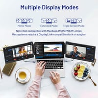 Monitor portabil domyfan S3 de 14 inchi pentru laptop, extensie triplă ecran IPS FHD 1080P, HDMI/USB-A/Type-C, compatibil Windows/Mac/Android/Chrome/Switch/PS5 3