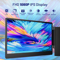 Monitor portabil domyfan S3 de 14 inchi pentru laptop, extensie triplă ecran IPS FHD 1080P, HDMI/USB-A/Type-C, compatibil Windows/Mac/Android/Chrome/Switch/PS5 2