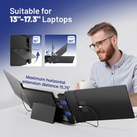 Monitor portabil domyfan S3 de 14 inchi pentru laptop, extensie triplă ecran IPS FHD 1080P, HDMI/USB-A/Type-C, compatibil Windows/Mac/Android/Chrome/Switch/PS5 5