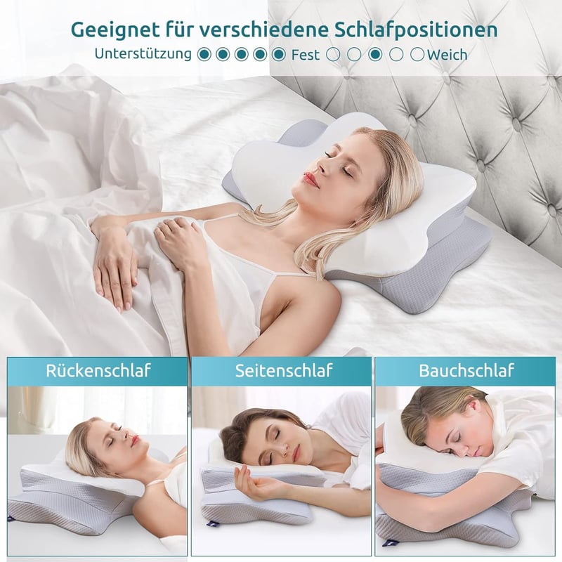 DONAMA Memory Foam Ergonomikus Nyakpárna Oldal- és Hátfekve Alvóknak