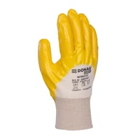 DONAU SAFETY Pletené pracovné rukavice, pánske, veľkosť 11, 12 párov, s nitrilovým povrchom, žlto-biele, montážne rukavice pre mechanikov a stavebníctvo 7