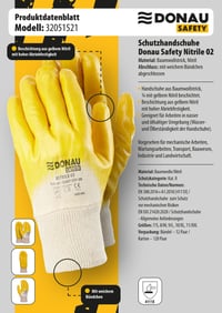DONAU SAFETY Pletené pracovné rukavice, pánske, veľkosť 11, 12 párov, s nitrilovým povrchom, žlto-biele, montážne rukavice pre mechanikov a stavebníctvo 2