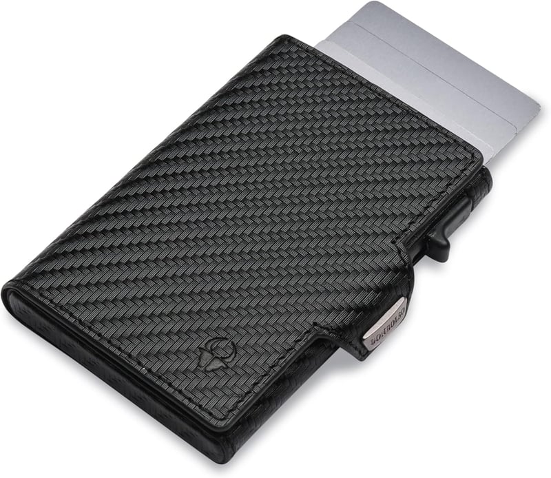 DONBOLSO RFID Valuta Slim Bőr Férfi Pénztárca 10 Kártyahellyel Fekete