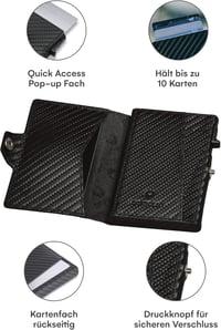 DONBOLSO RFID Valuta Slim Bőr Férfi Pénztárca 10 Kártyahellyel Fekete 4