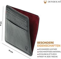 DONBOLSO Valódi Bőr Férfi Pénztárca - Vékony Minimalista Kártyatartó Elegáns Funkcionalitással és Tartóssággal 4