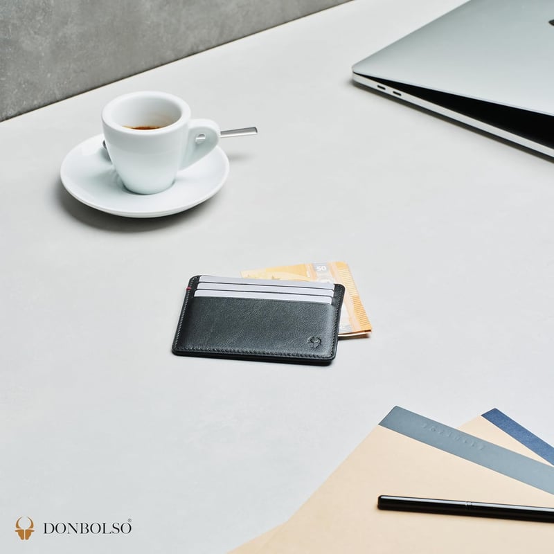 DONBOLSO Valódi Bőr Férfi Pénztárca - Vékony Minimalista Kártyatartó Elegáns Funkcionalitással és Tartóssággal