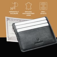DONBOLSO Valódi Bőr Férfi Pénztárca - Vékony Minimalista Kártyatartó Elegáns Funkcionalitással és Tartóssággal 5