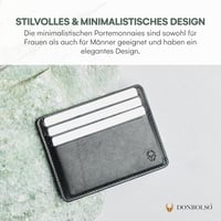 DONBOLSO Valódi Bőr Férfi Pénztárca - Vékony Minimalista Kártyatartó Elegáns Funkcionalitással és Tartóssággal 6