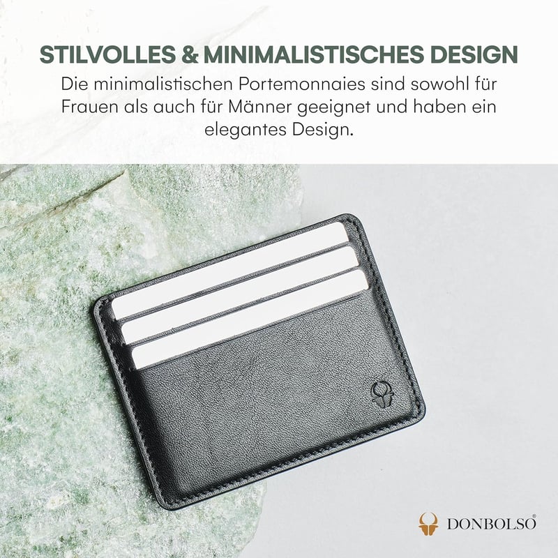 DONBOLSO Valódi Bőr Férfi Pénztárca - Vékony Minimalista Kártyatartó Elegáns Funkcionalitással és Tartóssággal