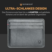 DONBOLSO Valódi Bőr Férfi Pénztárca - Vékony Minimalista Kártyatartó Elegáns Funkcionalitással és Tartóssággal 3