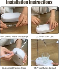 DONGKER Automata Vízadagoló 6 Sebességgel, USB Elektromos Asztali Vízszivattyú LED Kijelzővel, 2400ml Kapacitás Otthonra, Irodába, Kempingez 3