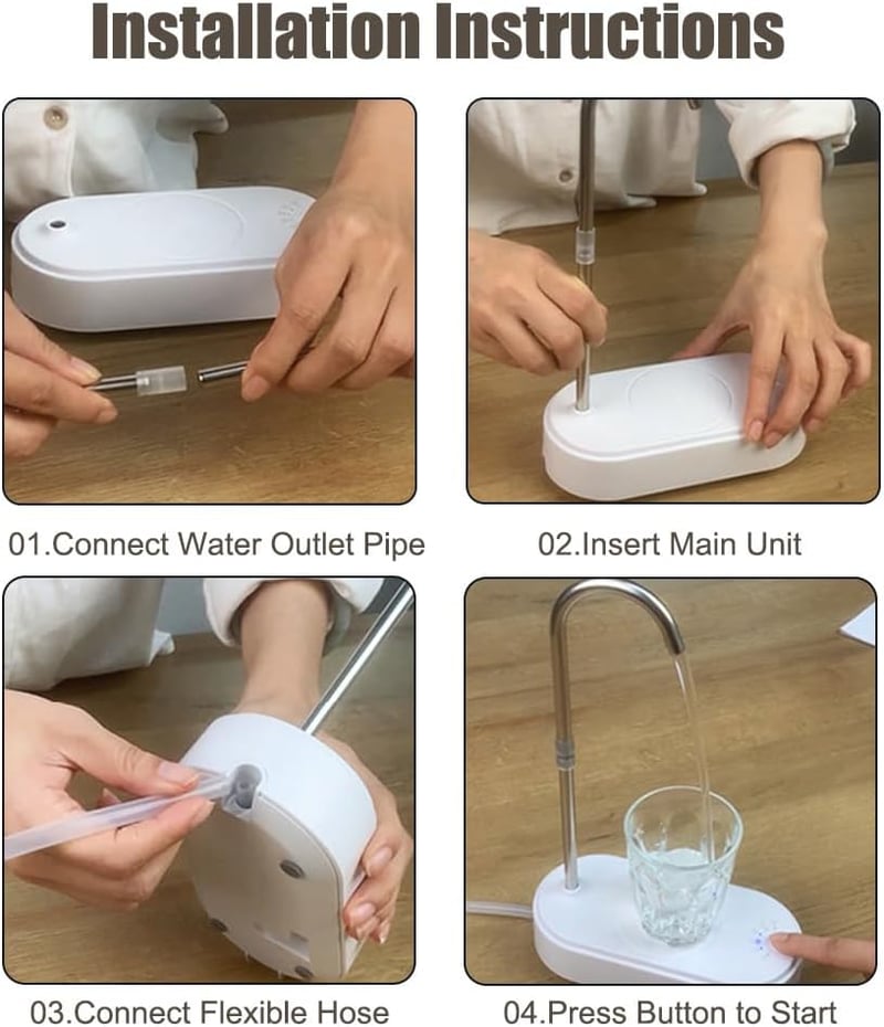 DONGKER Automata Vízadagoló 6 Sebességgel, USB Elektromos Asztali Vízszivattyú LED Kijelzővel, 2400ml Kapacitás Otthonra, Irodába, Kempingez