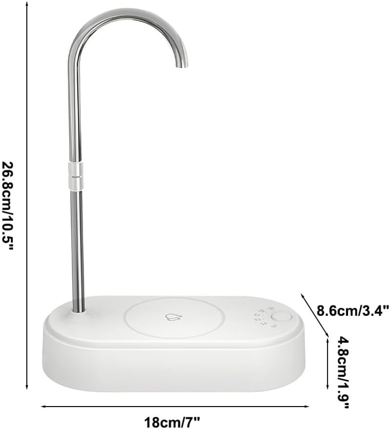 DONGKER Automata Vízadagoló 6 Sebességgel, USB Elektromos Asztali Vízszivattyú LED Kijelzővel, 2400ml Kapacitás Otthonra, Irodába, Kempingez