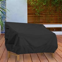 Donken 2 személyes kerti pad védőhuzat UV-álló Oxford fekete 147x83x79cm 6