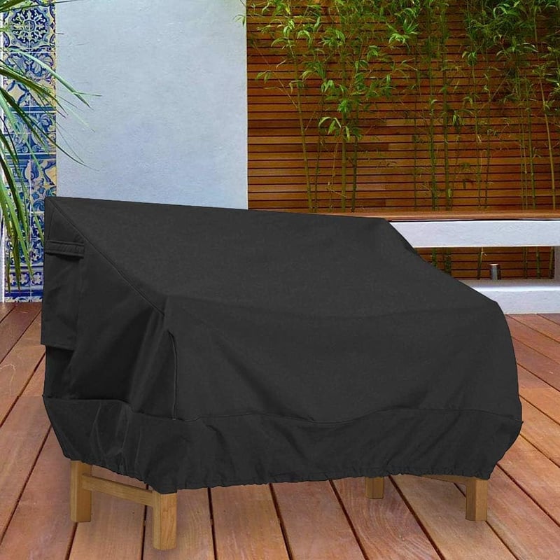 Donken 2 személyes kerti pad védőhuzat UV-álló Oxford fekete 147x83x79cm